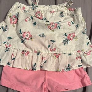 Floral Tank Top and Pink Shorts Set